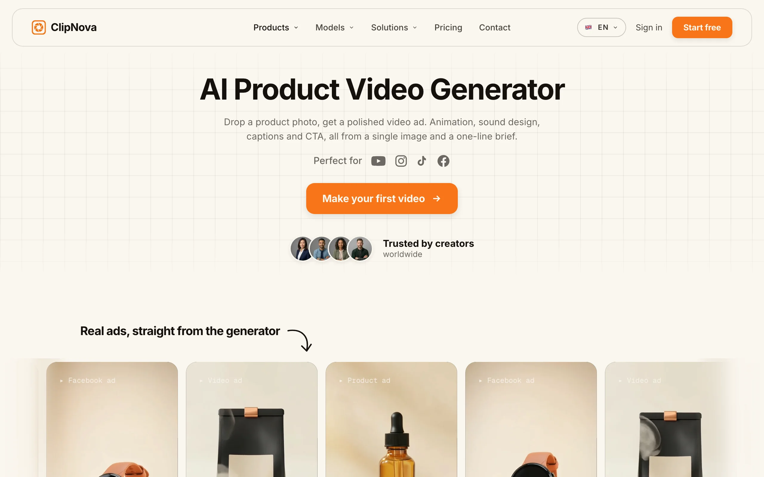 AI Product Video Generator with ClipNova