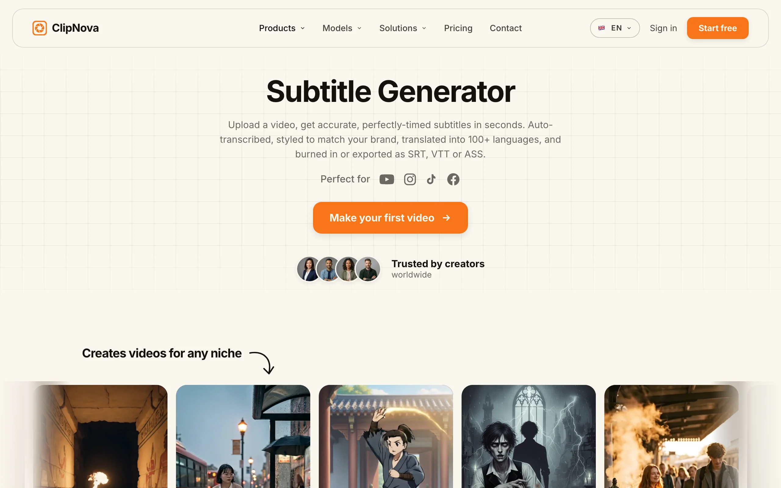 AI Caption Generator for Video with ClipNova