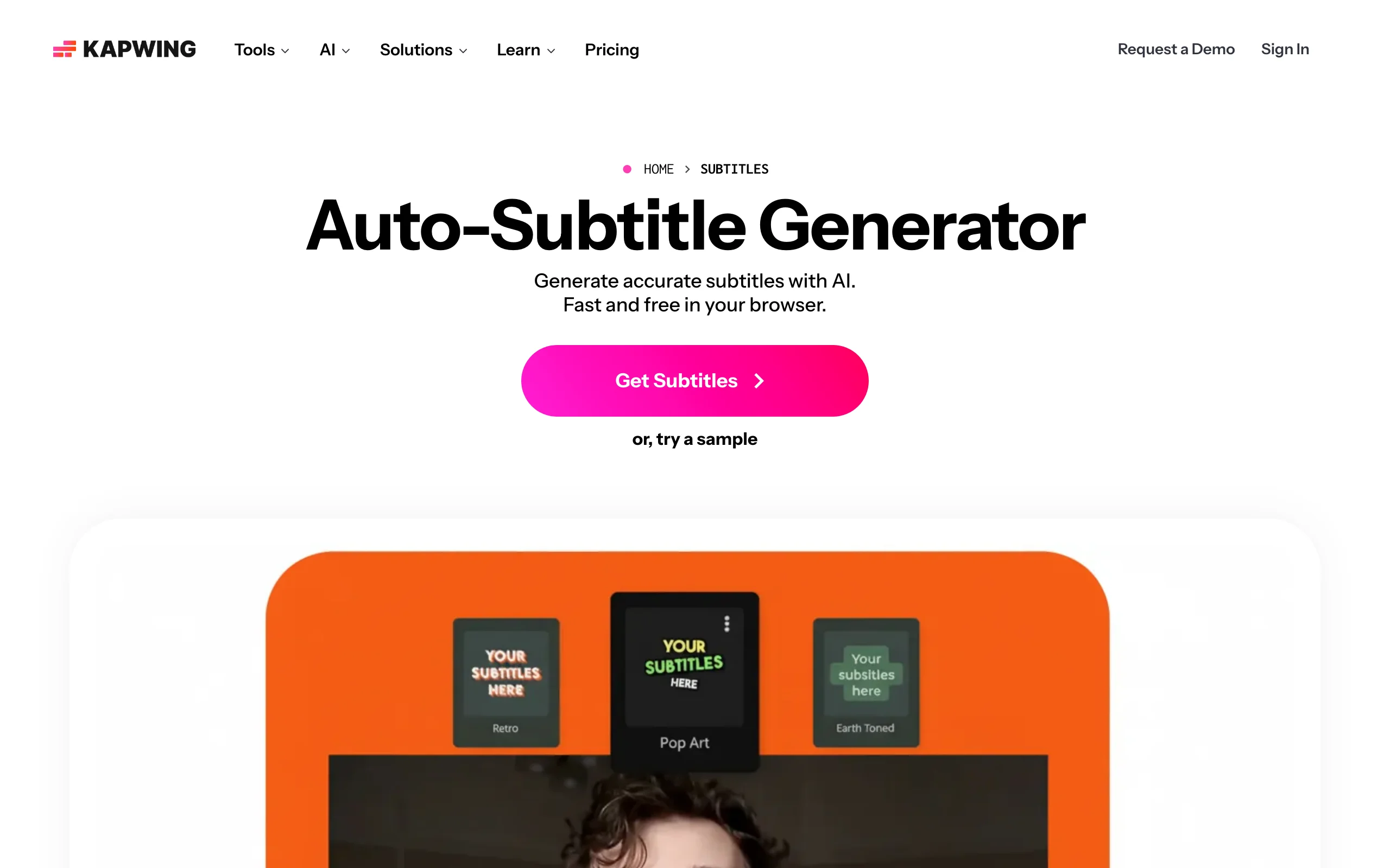 AI Caption Generator for Video with Kapwing