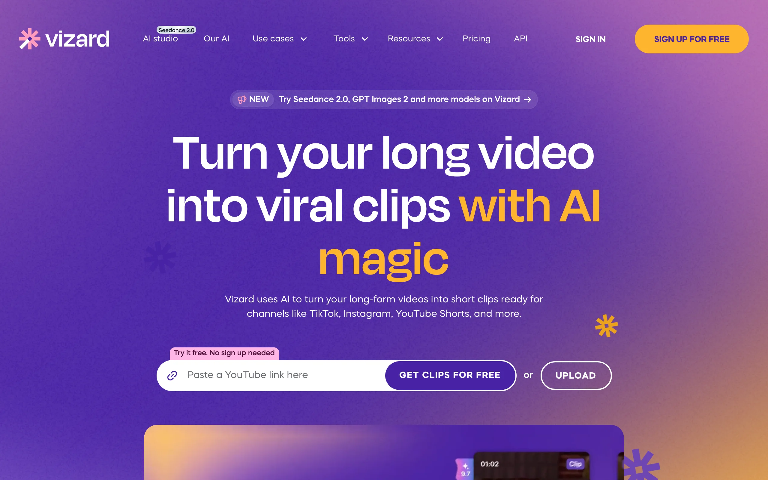 AI Clip Generator with Vizard