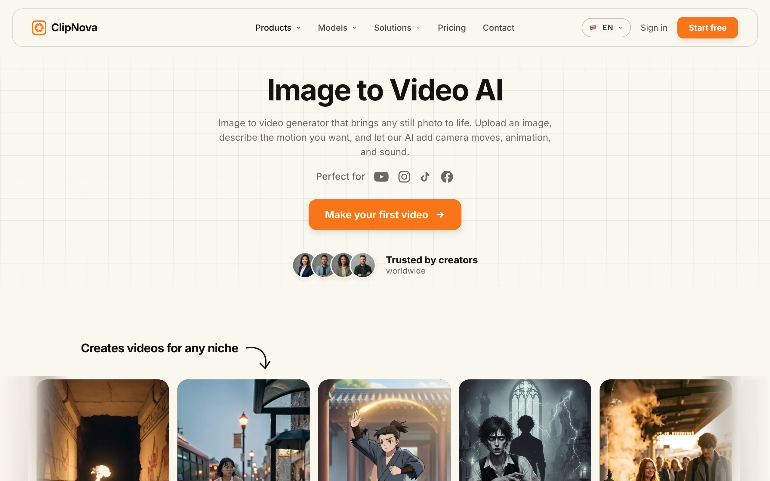AI Image To Video Tools with ClipNova