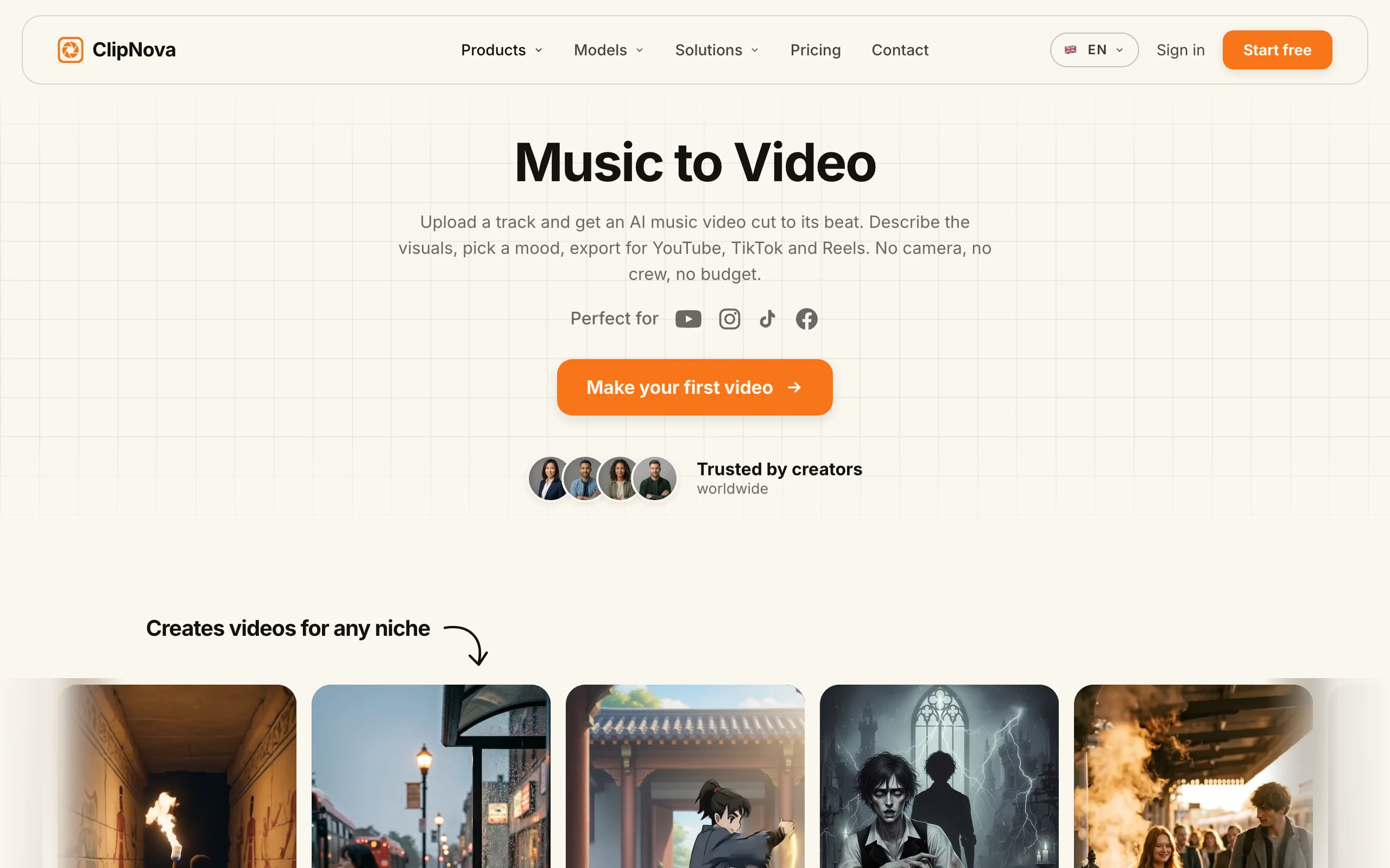 AI Music Video Generator with ClipNova