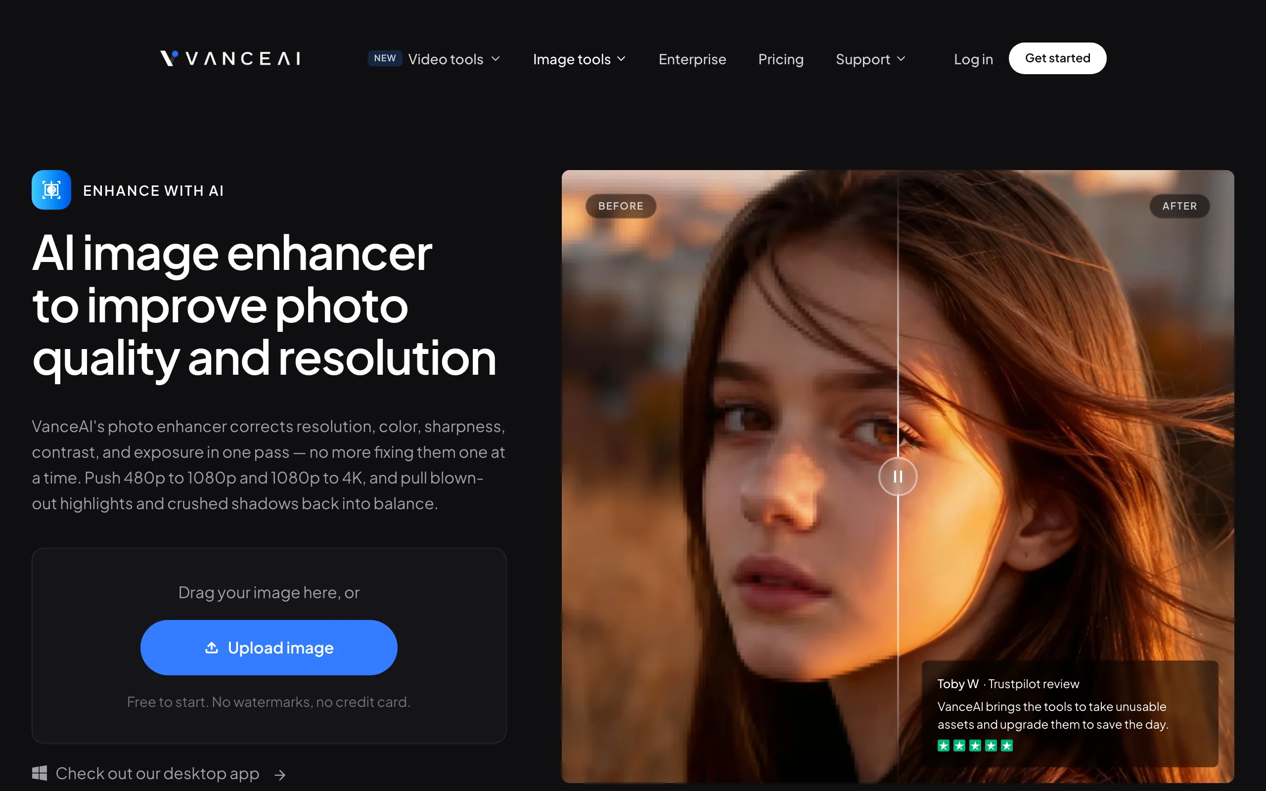 Best AI Photo Enhancer with VanceAI