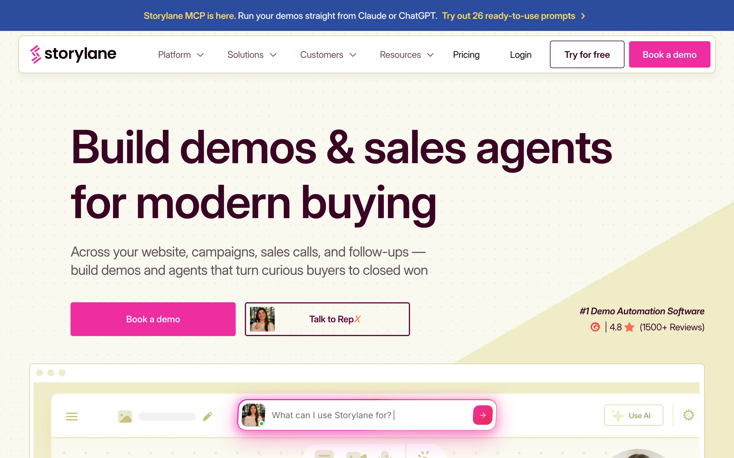 Best AI Product Demo Maker with Storylane