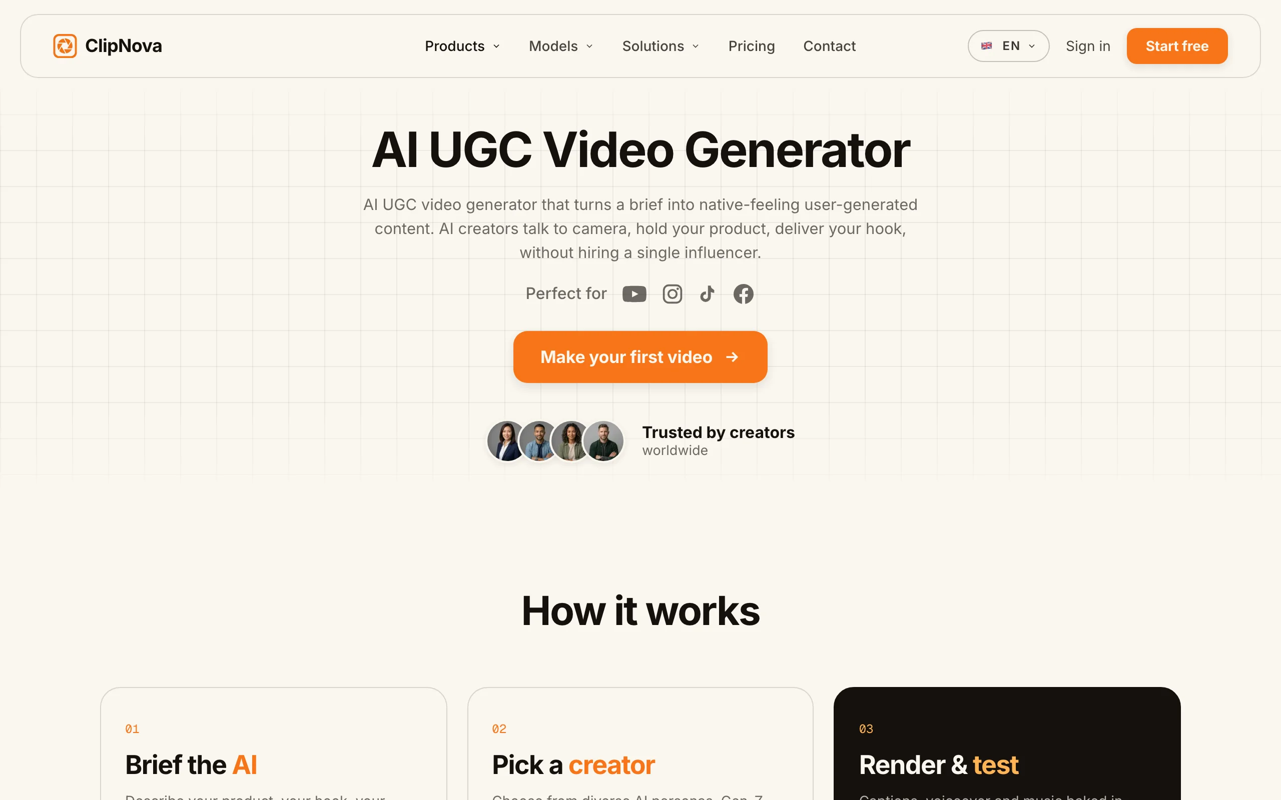 AI UGC Ad Generator with ClipNova