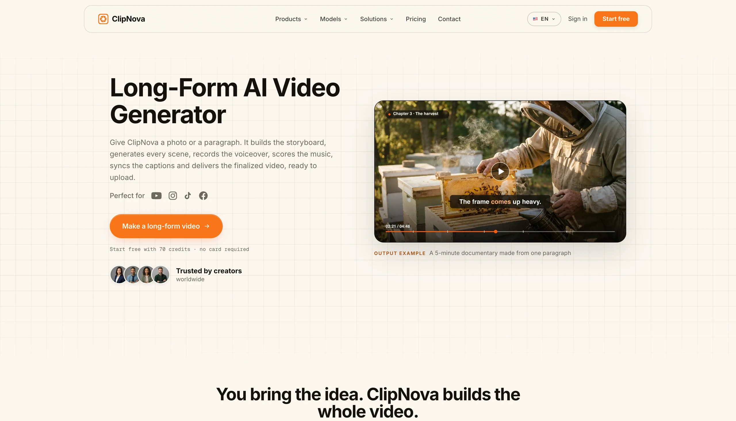 AI Video Generator for Long Videos with ClipNova