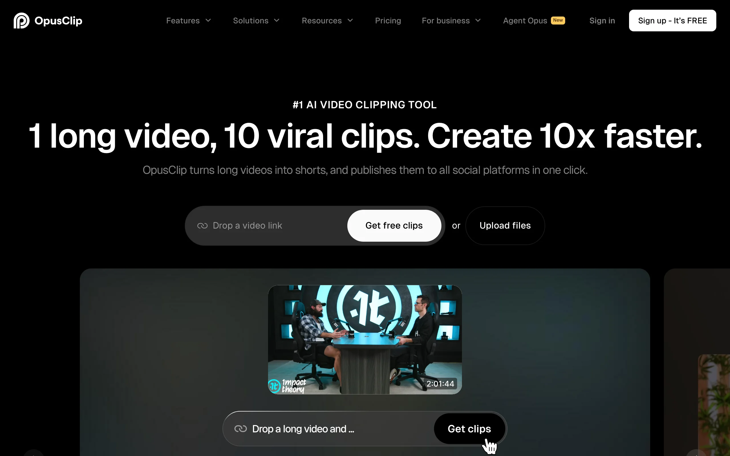 AI Video Generator for YouTube Shorts with OpusClip