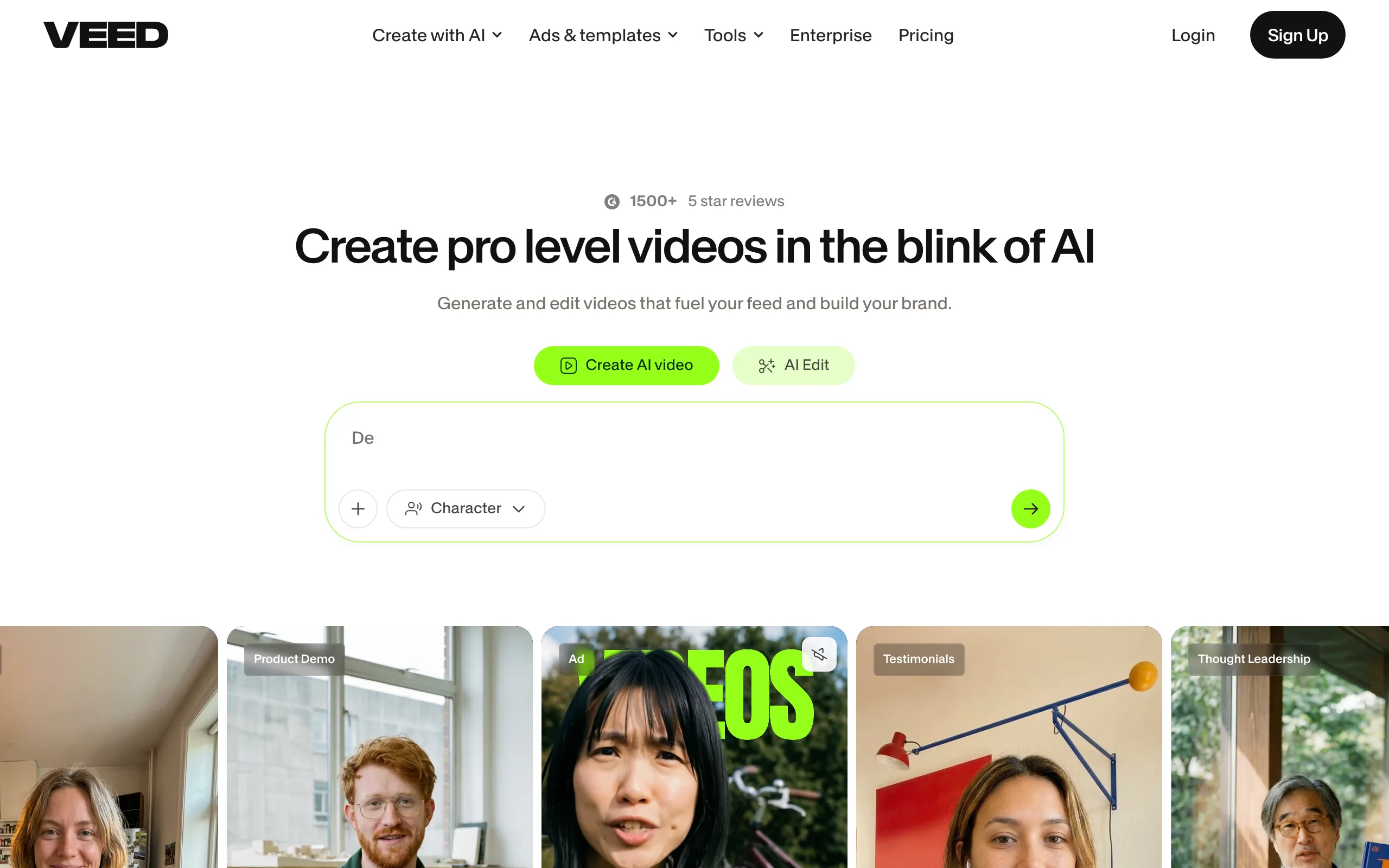 AI Video Generator for YouTube Shorts with VEED