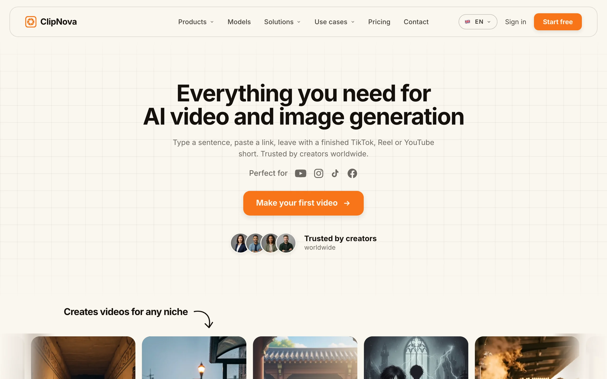 Faceless AI Video Generator with ClipNova
