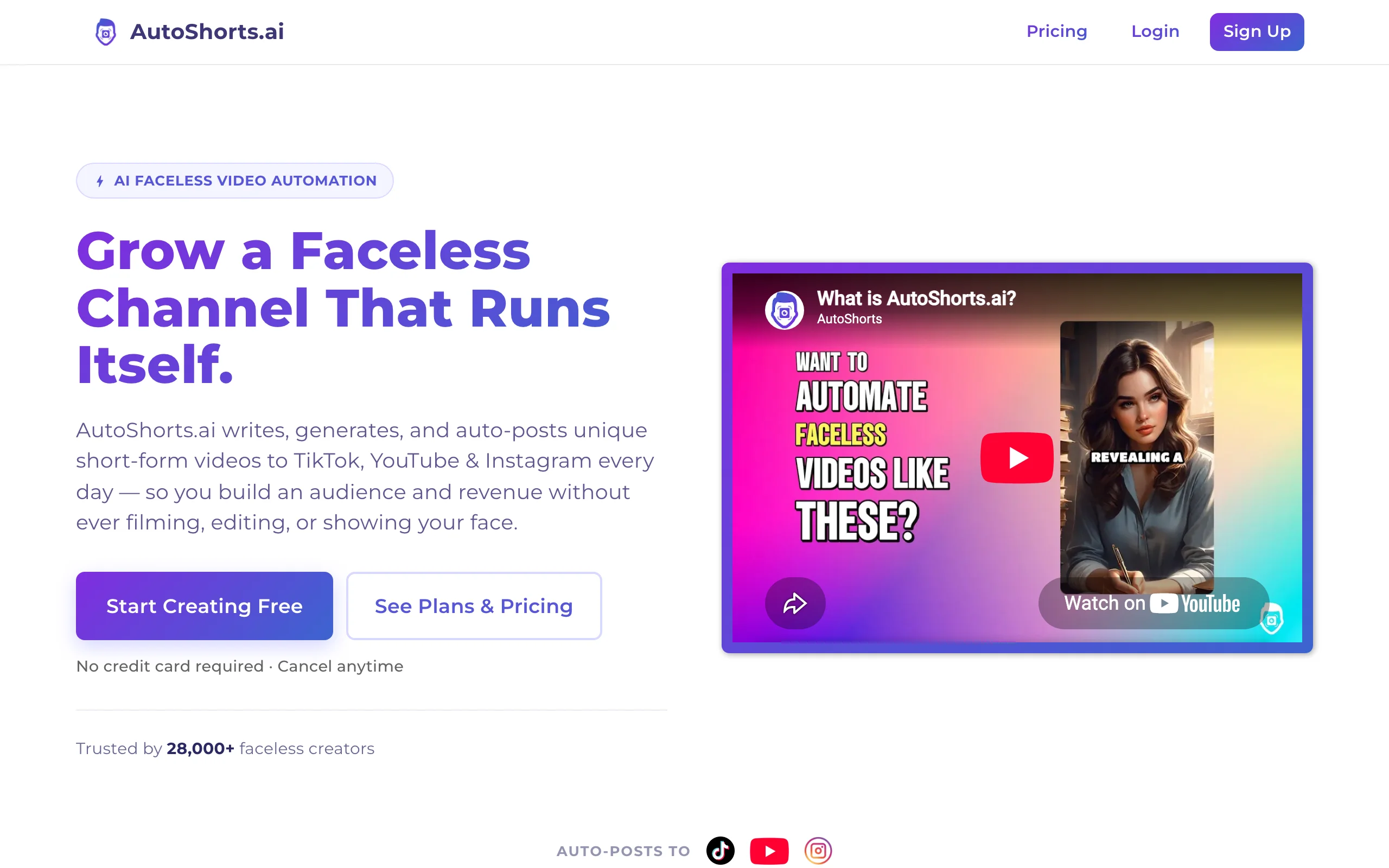 Faceless Reels Generator with AutoShorts