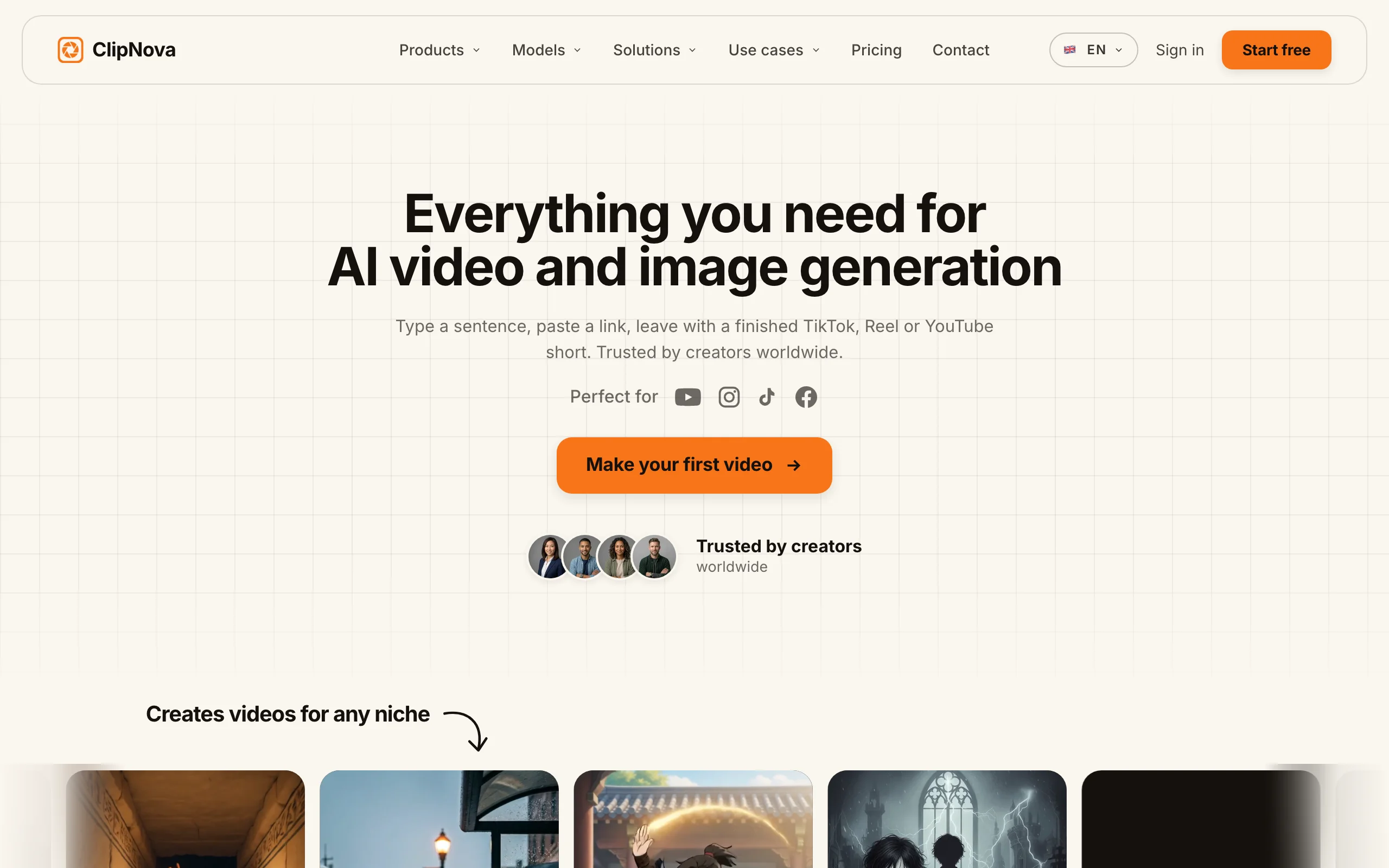 Text To Video AI Tools with ClipNova