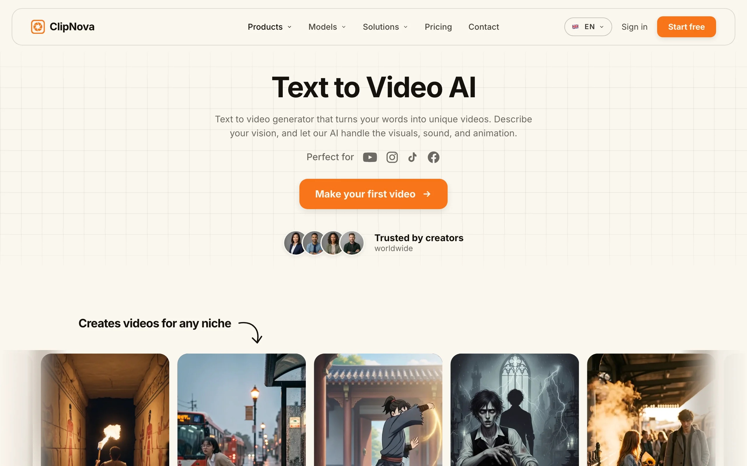 Text To Video AI Tools with ClipNova